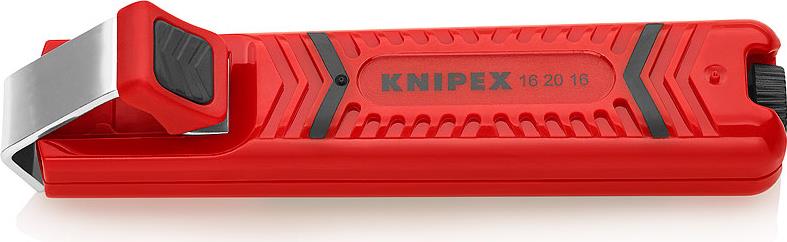 Кабелен нож, за изолация Ø8-28мм, червена ръкохватка 130мм, с фиксатор, Knipex