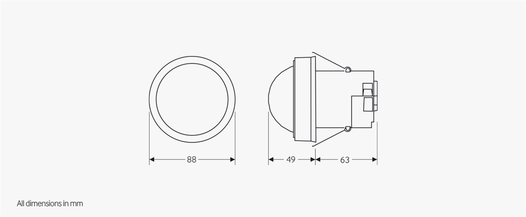 Датчик за присъствие PIR, за вграждане в таван, 360°, обхват D40m @ h=15m, IP40, DALI, EBDHS-DD, CP Electronics