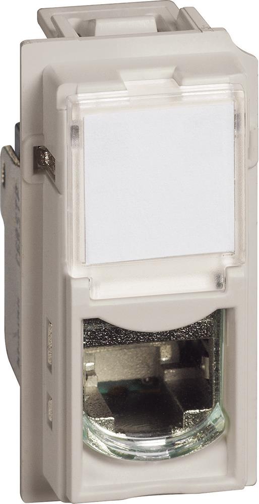 Розетка RJ45 cat.6A UTP конектор toolless IDC 1 мод. цвят Крем Living Now Bticino