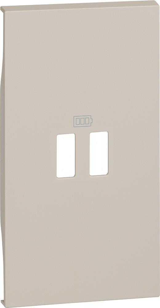 Лицев панел за USB розетка тип 2xA/2xC/A+C 2 мод. цвят Крем Living Now Bticino