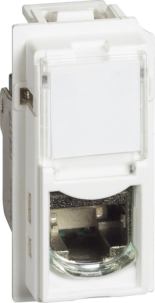 Розетка RJ45 cat.6A UTP конектор toolless IDC 1 мод. цвят Бял Living Now Bticino