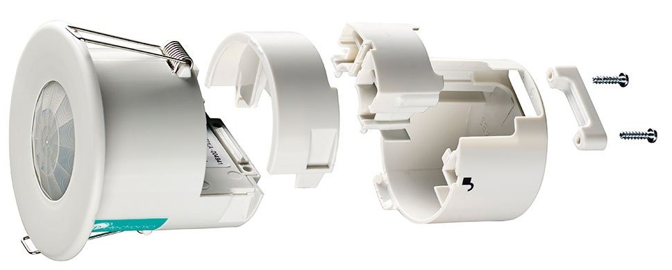 Датчик за присъствие PIR, за вграждане в таван, 360°, обхват D7m @ h=2,8m, IP40, EBDSPIR-PRM, CP Electronics