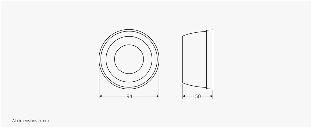 Датчик за присъствие PIR, за открит монтаж на таван, 360°, обхват D7m @ h=2,8m, IP40, EBDSM-PRM, CP Electronics