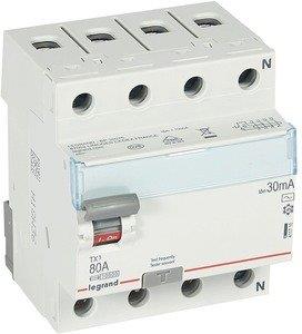 ДТЗ 4P 80А 30mА серия TX3 ID тип AC Legrand