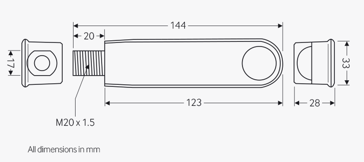 Датчик за присъствие PIR, за открит монтаж към осветител, 360°, обхват D9m @ h=2,8m, IP65, EBMPIR-MB-PRM, CP Electronics