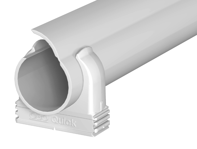 Твърда отваряема тръба вън. ф20мм вътр. ф17.0мм 750N клас 3341 цвят Сив с клипс 3 бр/м Quick-pipe 2м /40м кашон/ OBO