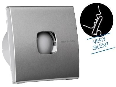 Вентилатор SILENTIS10 LOW NOISE ф100мм, цвят Инокс, 90м3/ч,12W, 30dB комплект с клапа CATA