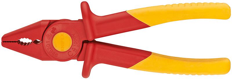 Клещи с плосък връх, изцяло пластмасови, VDE 1000V жълто-червена ръкохватка 180мм, Knipex