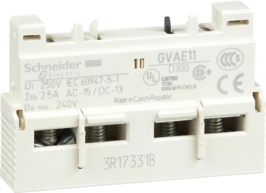 Блок помощни контакти TeSys GVxP 1NO-1NC челен монтаж SE