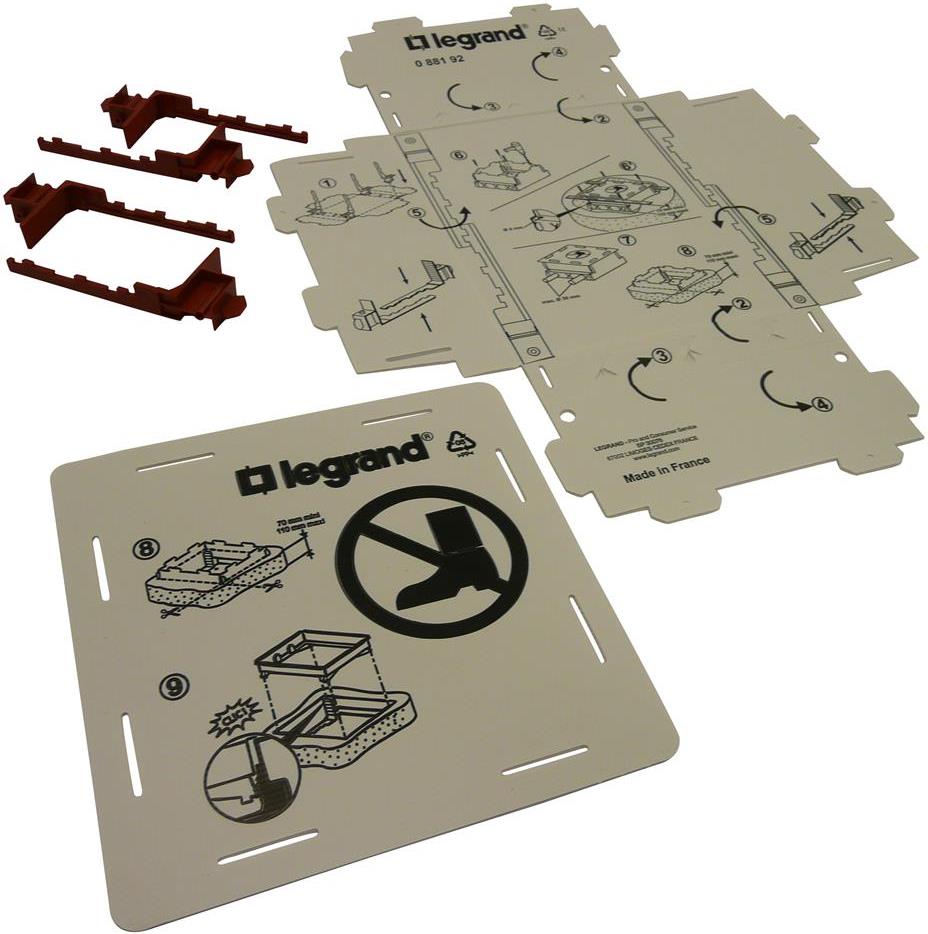 Конзолна кутия за замазка от 65-90мм PVC за подова кутия 24 мод. хориз./16 мод. верт. Legrand