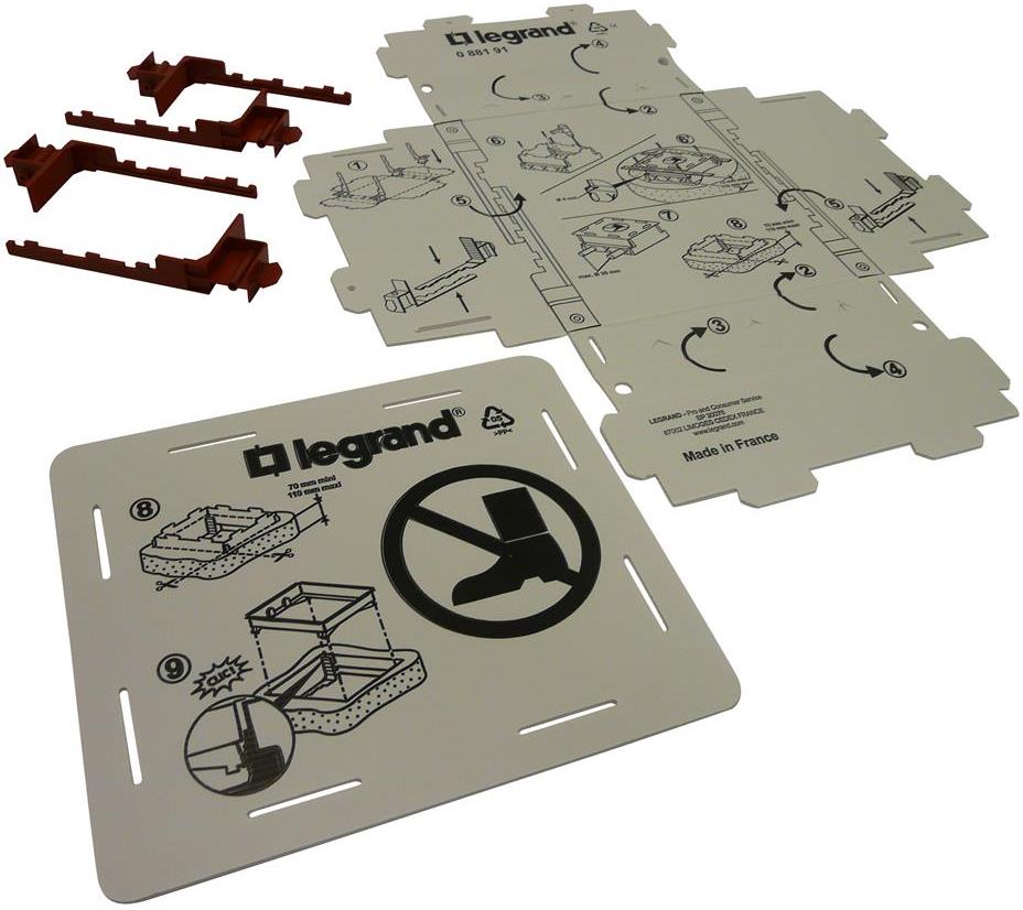 Конзолна кутия за замазка от 65-90мм PVC за подова кутия 18 мод. хориз./12 мод. верт. Legrand