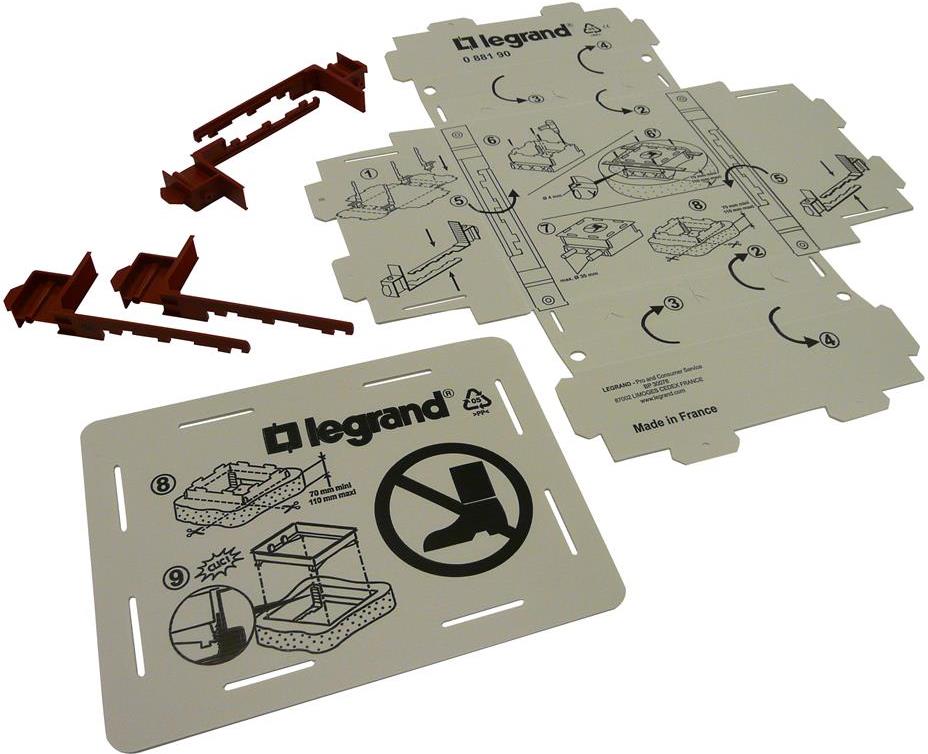 Конзолна кутия за замазка от 65-90мм PVC за подова кутия 12 мод. хориз./8 мод. верт. Legrand