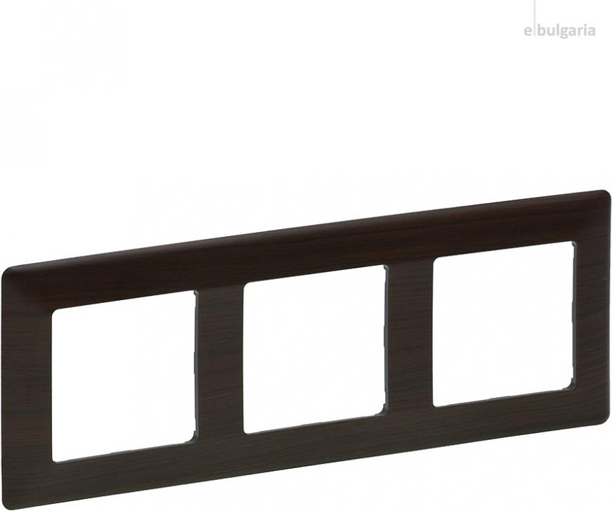 Рамка 3х цвят Тъмно дърво Valena Life Legrand