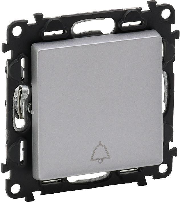 Бутон NO/NC със символ звънец цвят алуминий Valena Life Legrand