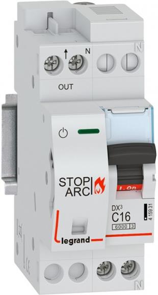 Автоматичен прекъсвач AFDD серия DX3 STOP ARC 1P+ND крива C 16A