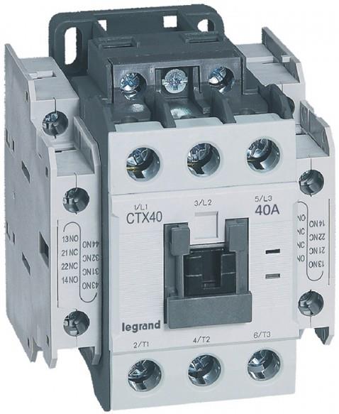Контактор CTX3-40 3P 18.5kW (40A AC-3) 2NO-2NC 230V 50/60Hz Legrand