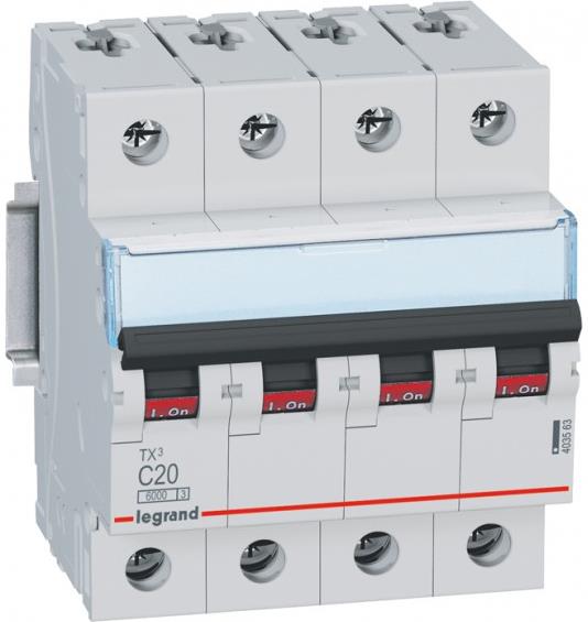 Автоматичен прекъсвач TX3 4P 20A крива С 6kA Legrand