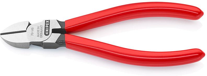 Клещи диагонални резачки, червена ръкохватка 140мм, Knipex