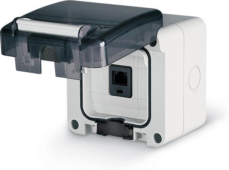 Компютърна розетка RJ45 cat. 6 за открит монтаж IP 66, серия Protecta, Scame /до изчерпване/