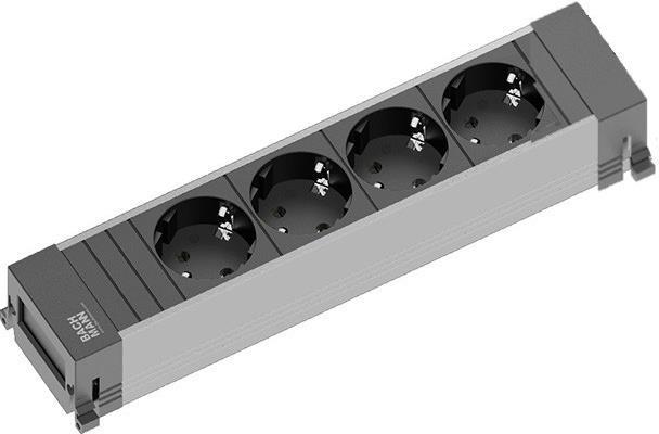 Модул за POWER FRAME 4M с 4х Шуко, цвят Черен, Bachmann