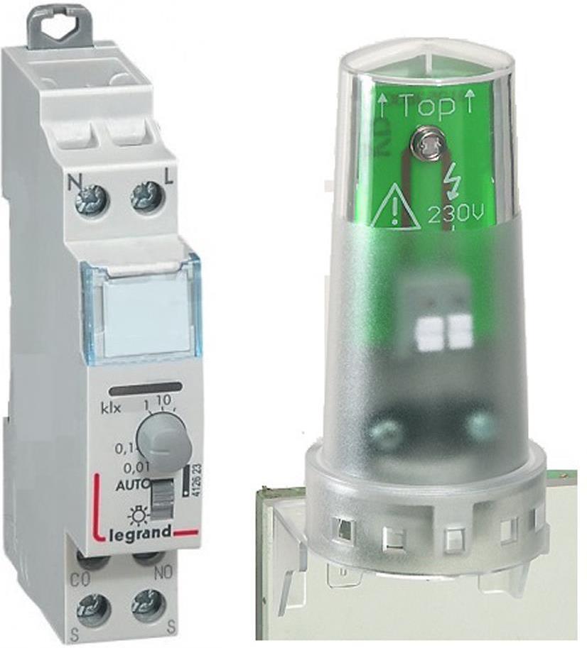 Датчик за осветеност, за DIN монтаж, 2000W, комплект с фотоклетка IP65, Legrand