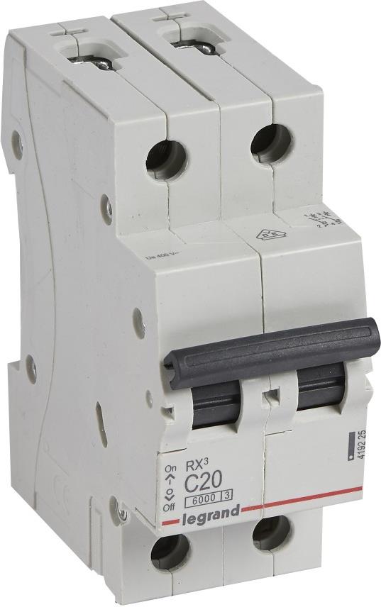 Автоматичен прекъсвач RX3 2P 25A крива С 6kA Legrand