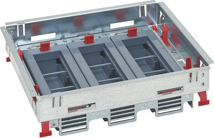 Основа за подова кутия 18 (3х6) модула за хоризонтален монтаж на механизми Legrand