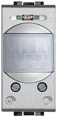 Датчик за движение PIR, 105°, обхват 6m @ h=1.2m, LED ≤ 50W, изисква неутрала, 1 мод. цвят алуминий LL Bticino