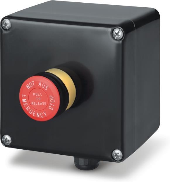 Авариен стоп Ex клас II 2GD Зона 1/2/21/22, 13А 250V AC IP66 122х120х90мм Scame