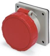 Промишлен контакт 4P 30A 4W 480V IP67, 7h серия Eureka UL стандарт панелен монтаж 75х75мм прав Scame