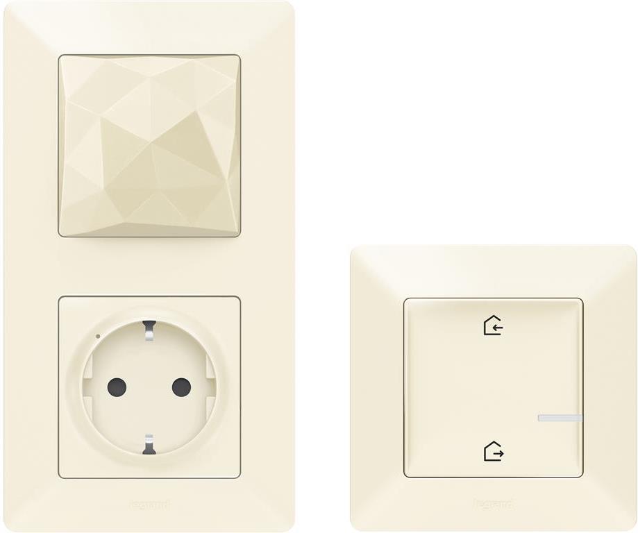 Стартов пакет Smart Valena Life Крем (Свързан контакт с Gateway + Master ключ безжичен) с рамки Legrand с Netatmo