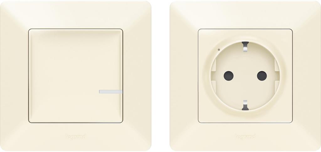Комплект КОНТАКТ управляван от БЕЗжичен ключ Smart Valena Life Крем с рамки Legrand с Netatmo