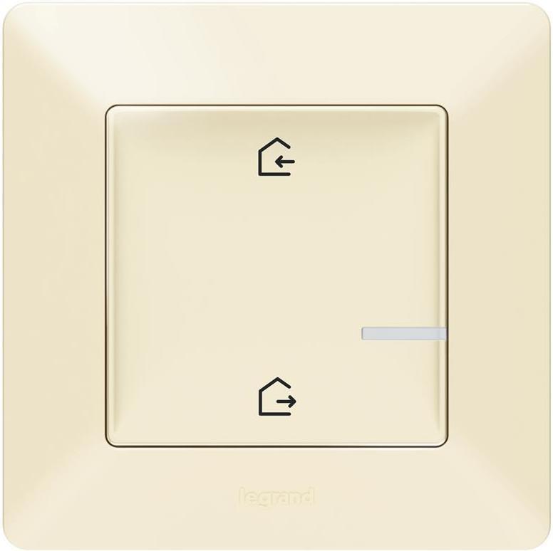 Сценариен ключ БЕЗжичен излизам/прибирам се Smart Valena Life Крем с рамка Legrand с Netatmo