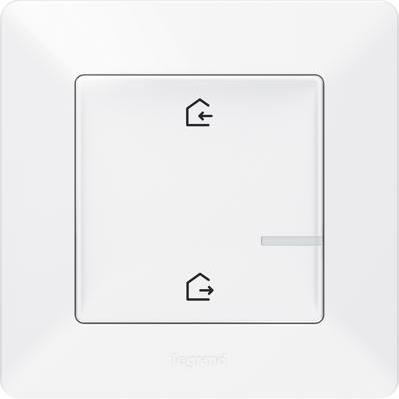 Сценариен ключ БЕЗжичен излизам/прибирам се Smart Valena Life Бял с рамка Legrand с Netatmo
