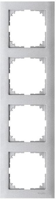 Рамка 4х цвят Алуминий, M-Pure System M  Merten SE /до изчерпване/