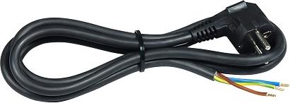 Кабел черен с щепсел Г-образен H05VV-F 3х2,5мм2 1,5 метра Commel /до изчерпване/