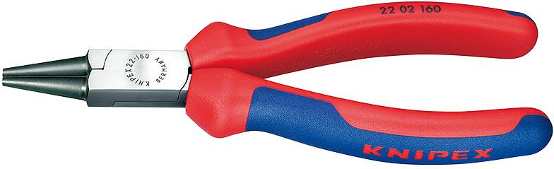 Клещи с объл връх, синьо-червена ръкохватка 160мм, Knipex