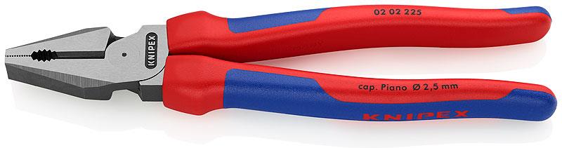 Комбинирани клещи усилени, синьо-червена ръкохватка 225мм, Knipex