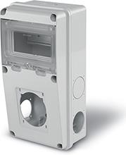 Табло за индустриални контакти и DIN модули IP55, UV, серия Enerbox /6 DIN,1х16-32A/ Scame