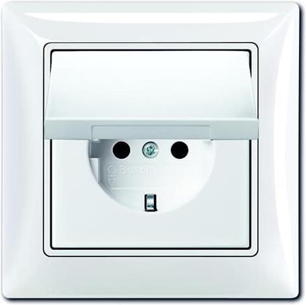 Контакт ШУКО 16A с капак IP44 цвят БЯЛ с рамка Basic 55 ABB
