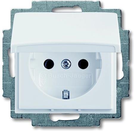 Контакт ШУКО 16A с капак цвят БЯЛ Basic 55 ABB
