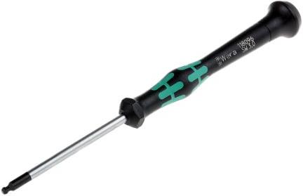 Отвертка шестостен 3.0x60, сферична глава, зелено-черна ръкохватка, 2052 Kraftform Micro Wera