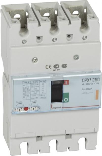 Автомат DPX3 250 TM 3P 250A 25кA регулируем (In x 0.8...1) Legrand