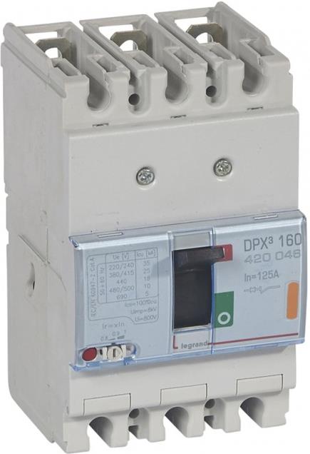 Автомат DPX3 160 TM 3P 125A 25кA регулируем (In x 0.8...1) Legrand