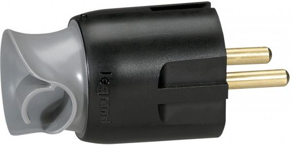 Щепсел сиво/черен Шуко/Фр.стандарт 2P+Т 360° изход на кабела 16A Legrand