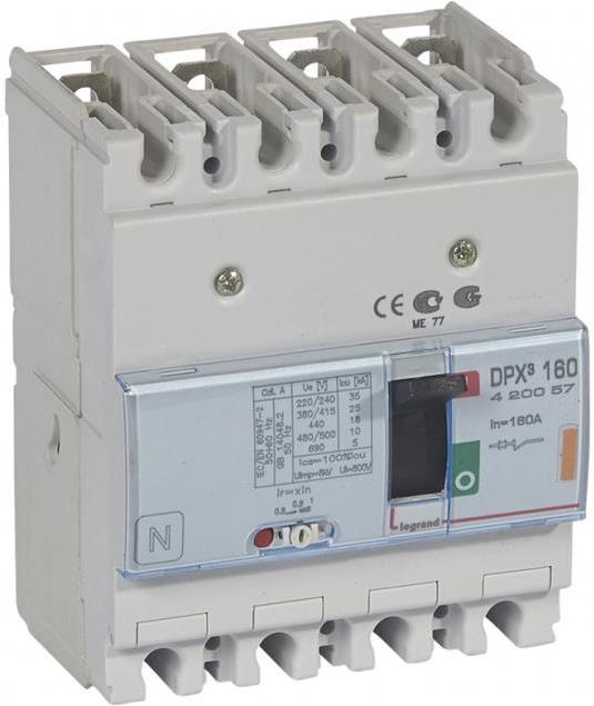 Автомат DPX3 160 TM 4P 160A 25кA регулируем (In x 0.8...1) Legrand