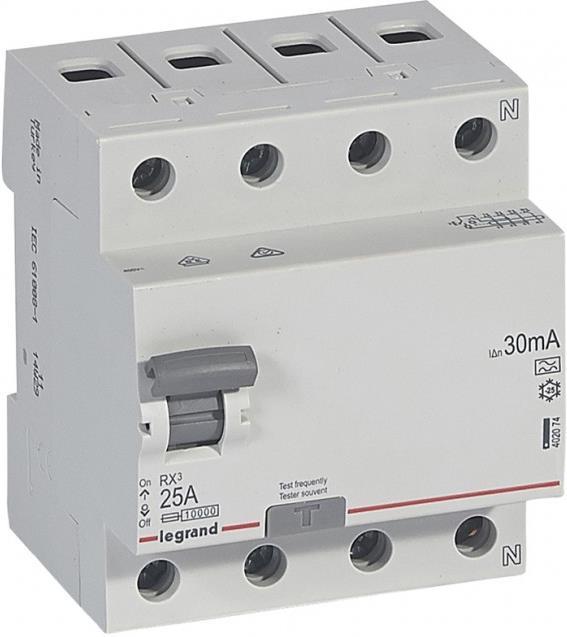 ДТЗ 4P 25А 30mА серия RX3 ID тип A Legrand