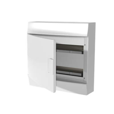 Табло за открит монтаж 2x18мод. Mistral41W с бяла НЕ прозрачна врата и Н и РЕ клеми ABB