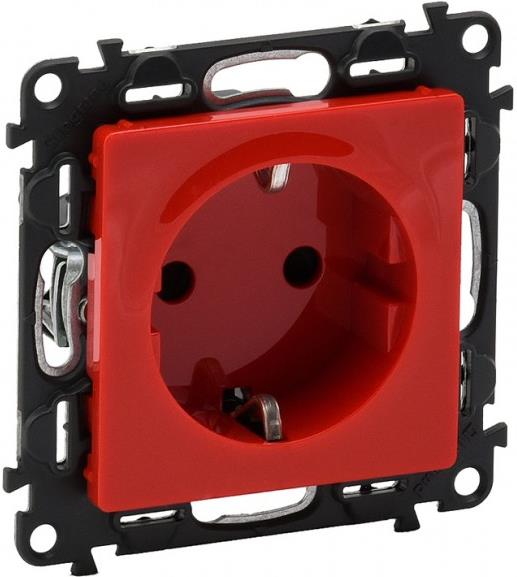 Контакт ШУКО 16A детска защита цвят червен Valena Life Legrand