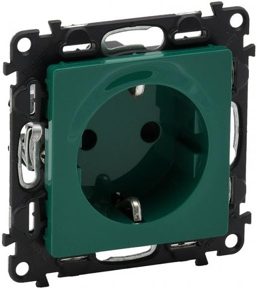 Контакт ШУКО 16A детска защита цвят зелен Valena Life Legrand